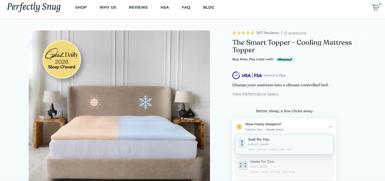 Perfectly Snug Smart Topper: The Zero-Water Air Alternative